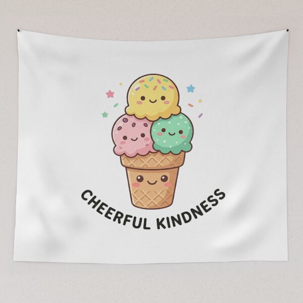 Item preview, Cheerful Kawaii Ice Cream Cone - Sprinkle Kindness designed and sold by Wear Sculpt.