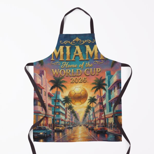 Item preview, Miami Home of the World Cup 2026 Sunset Boulevard Soccer Poster — Art Deco Oil Painting designed and sold by BrickByDream.