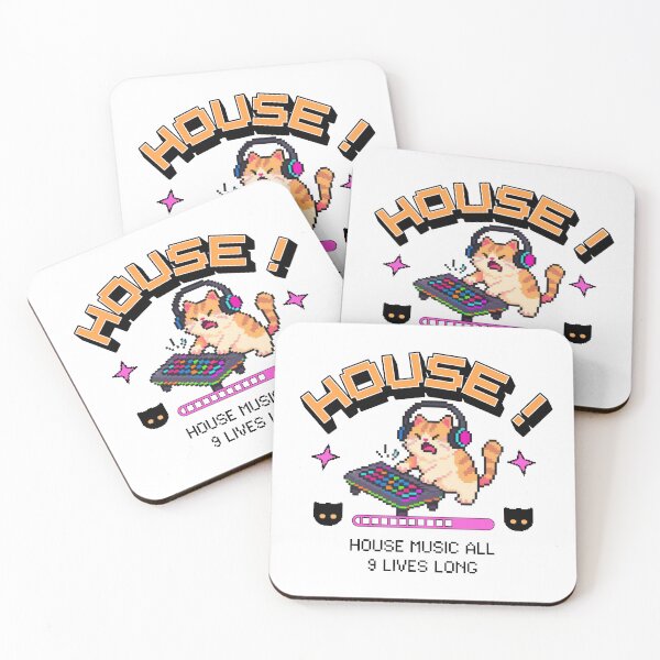 Item preview, HOUSE MUSIC  - Dj Rage Kitty (Black)  designed and sold by Discothreadz.