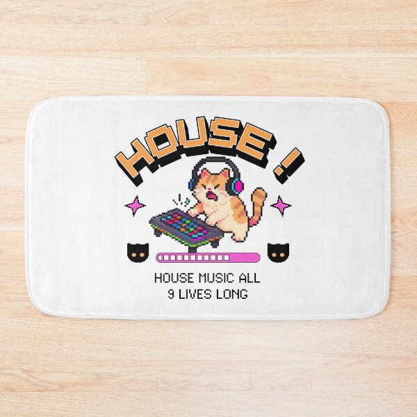 Item preview, HOUSE MUSIC  - Dj Rage Kitty (Black)  designed and sold by Discothreadz.
