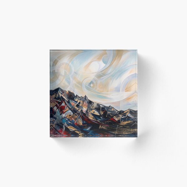 Artikelvorschau, Abstrakte Berglandschaft | Farbenfroher Kunstdruck im modernen Naturstil entworfen und verkauft von Meteor Destroyer.