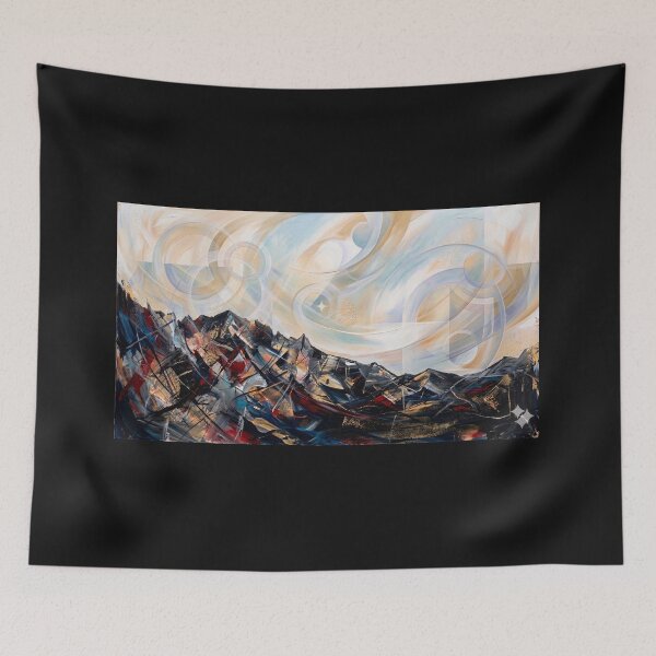 Item preview, Abstract Mountain Landscape Painting | Colorful Modern Nature Art Print designed and sold by Meteor Destroyer.