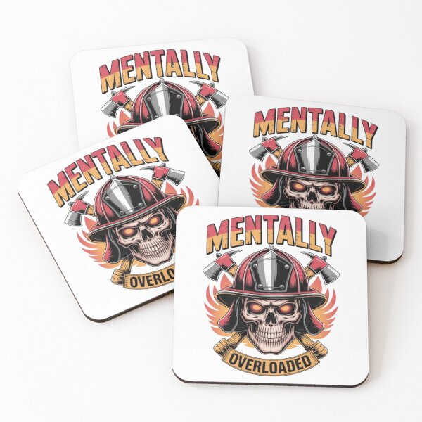Item preview, Mentally Overloaded – Firefighter Skull Graphic Streetwear Design designed and sold by NewUSShop.