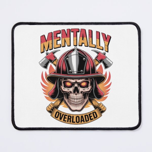 Item preview, Mentally Overloaded – Firefighter Skull Graphic Streetwear Design designed and sold by NewUSShop.