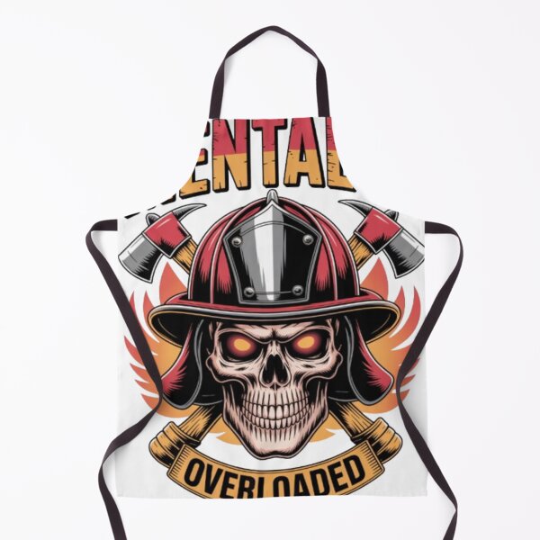 Item preview, Mentally Overloaded – Firefighter Skull Graphic Streetwear Design designed and sold by NewUSShop.