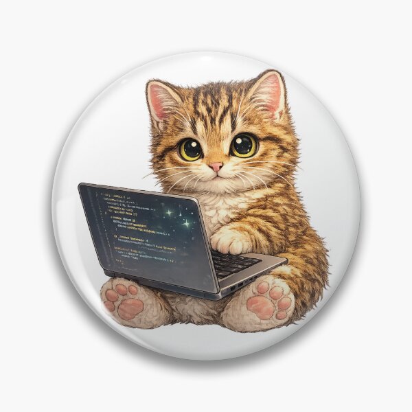 Item preview, programmer cat designed and sold by PasoaPaso2025.