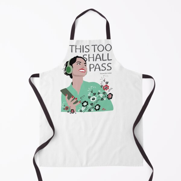 Item preview, This Too Shall Pass – Persian Poetry Inspired Woman Listening to Music, Floral Vintage Illustration designed and sold by covetedcove.
