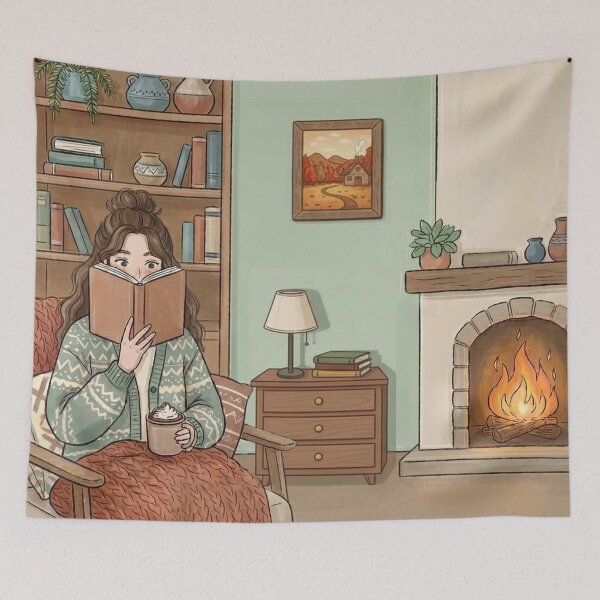 Item preview, Cozy Book Lover Aesthetic Girl!!! - Cozy Girl Book Lover - Girl reading in her cozy reading nook - A cozy paradise for book lovers designed and sold by SoffyLee586.