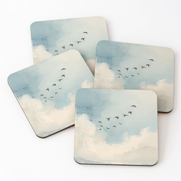 Item preview, Flying Birds in Soft Sky designed and sold by TinyWarmThing.