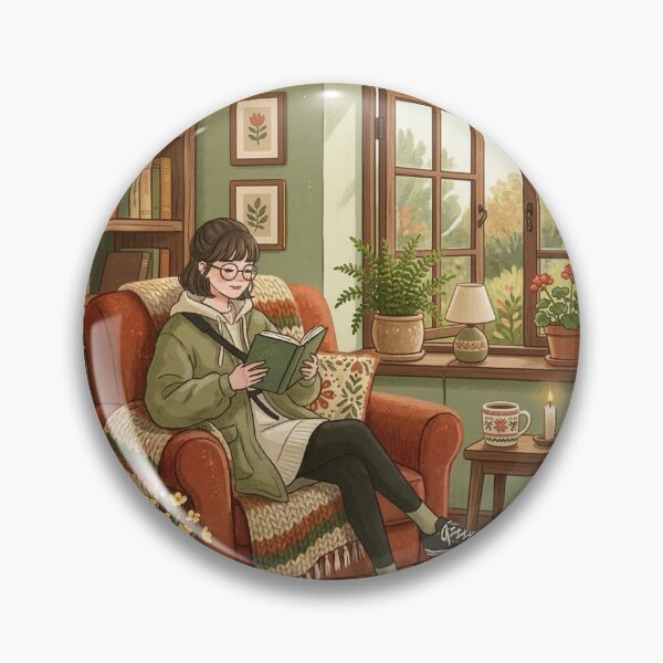 Item preview, Cozy Book Lover Aesthetic Girl!!! - Cozy Girl Book Lover - Girl reading in her cozy reading nook - A cozy paradise for book lovers designed and sold by SoffyLee586.