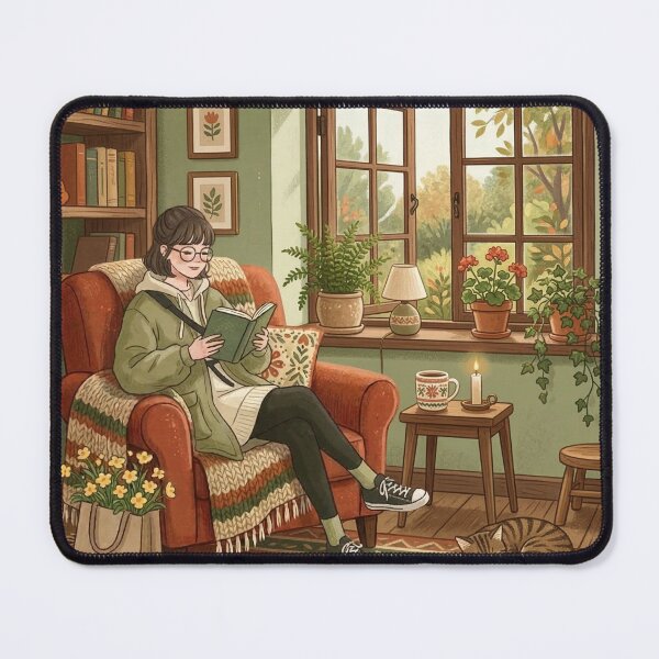 Item preview, Cozy Book Lover Aesthetic Girl!!! - Cozy Girl Book Lover - Girl reading in her cozy reading nook - A cozy paradise for book lovers designed and sold by SoffyLee586.