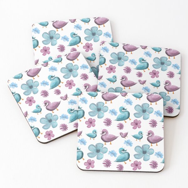 Item preview, Cute Duck Floral Pattern Aesthetic Pastel Kawaii Birds Seamless Cottagecore Design designed and sold by HopeAndHustle.