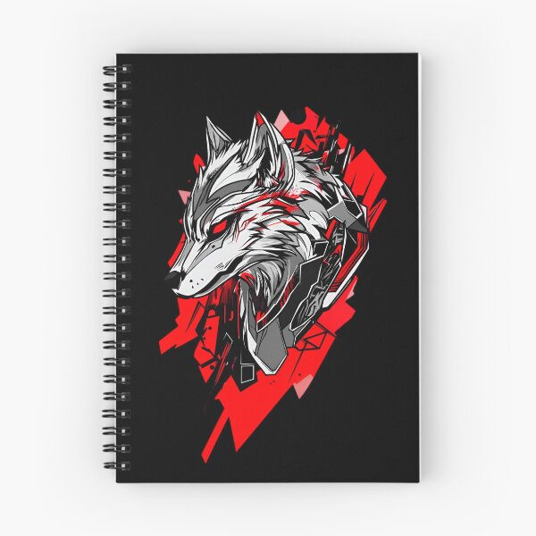Item preview, Cyber Wolf Head – Futuristic Neon Red & Black Street Art Animal Design designed and sold by Dyan4.