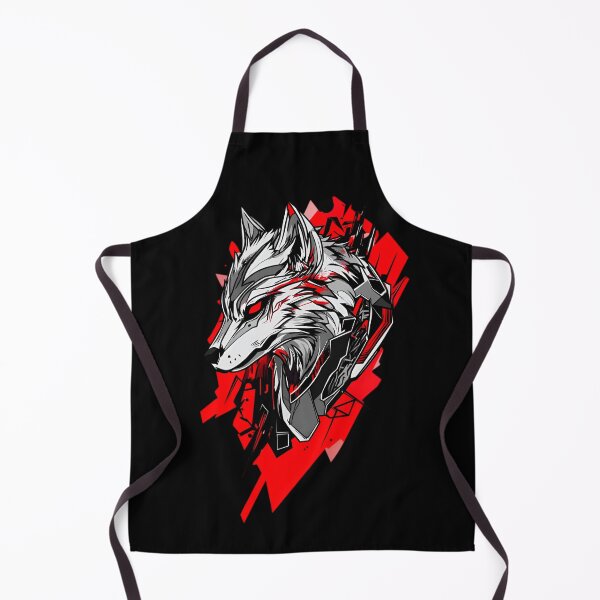 Item preview, Cyber Wolf Head – Futuristic Neon Red & Black Street Art Animal Design designed and sold by Dyan4.