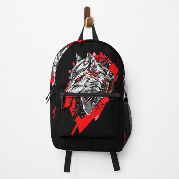 Item preview, Cyber Wolf Head – Futuristic Neon Red & Black Street Art Animal Design designed and sold by Dyan4.
