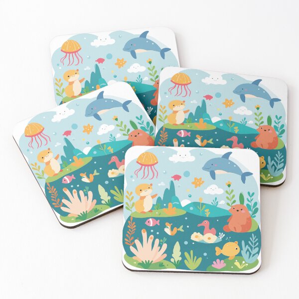 Item preview, Kawaii Sea Friends Underwater Ocean Panorama designed and sold by BestChoiceService.