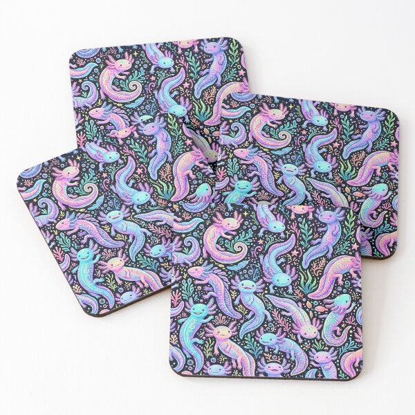 Item preview, Cute Cartoon Neon Pastel Axolotl Pattern designed and sold by BeJolley.