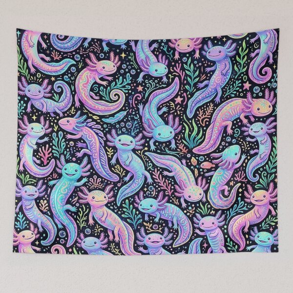Item preview, Cute Cartoon Neon Pastel Axolotl Pattern designed and sold by BeJolley.