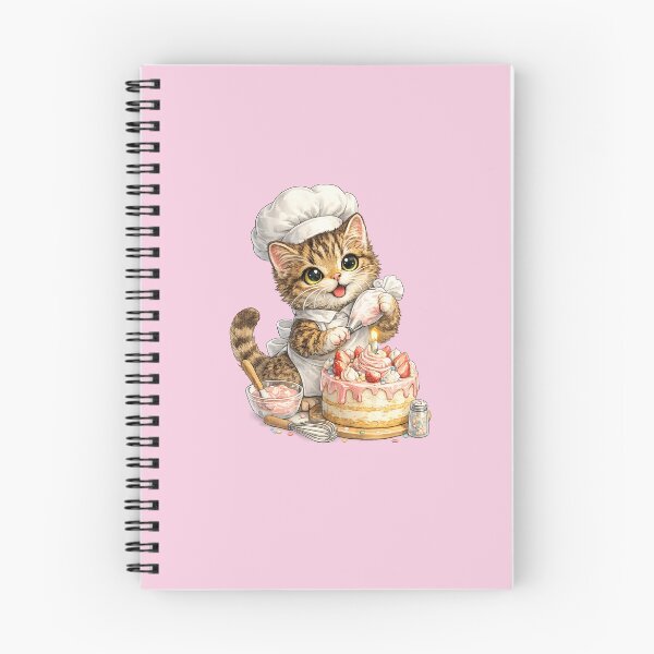 Item preview, cat making birthday cake designed and sold by PasoaPaso2025.