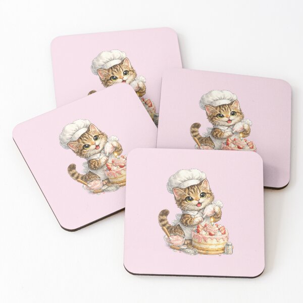 Item preview, cat making birthday cake designed and sold by PasoaPaso2025.