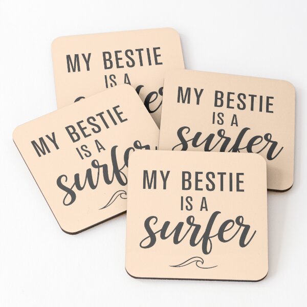 Item preview, My Bestie Is a Surfer – Surf Friendship Typography Design designed and sold by Sea Gem.