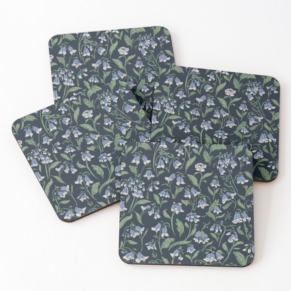 Item preview, Bluebell Floral Pattern On Dark Blue Background designed and sold by burbankdesigns.