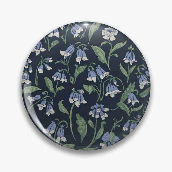 Item preview, Bluebell Floral Pattern On Dark Blue Background designed and sold by burbankdesigns.