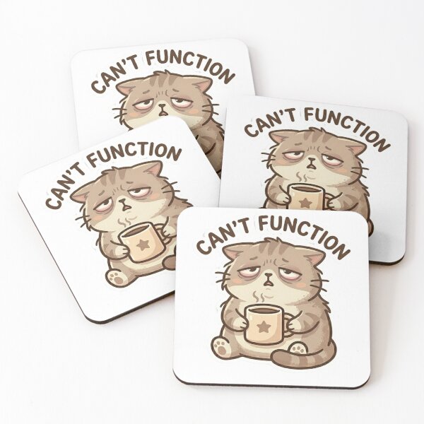 Item preview,  Funny Coffee Lover Can't Function Cat  designed and sold by Meowza Studio.
