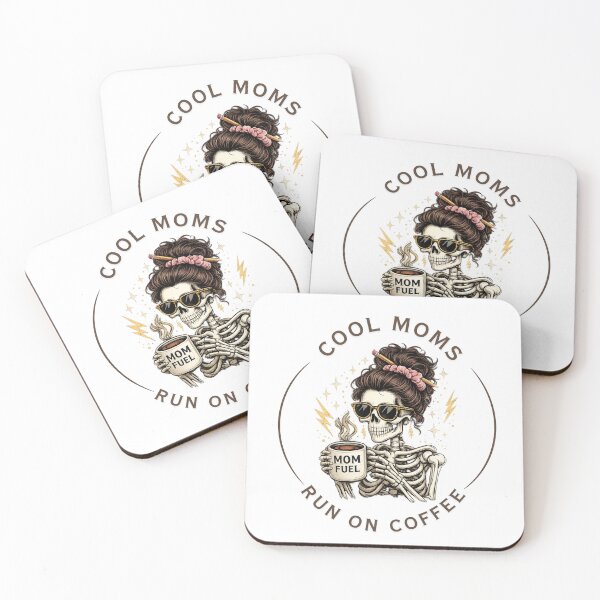 Item preview, Cool Moms Run on Coffee Skeleton Sparkles designed and sold by WeRise Design Studios.