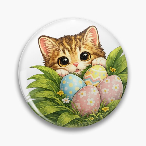Item preview, cat finding Easter eggs designed and sold by PasoaPaso2025.