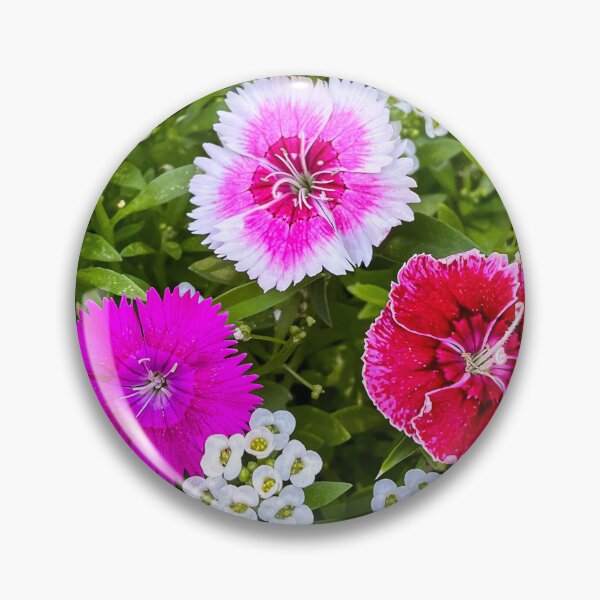 Item preview, Pink Dianthus and White Alyssum – Garden Floral designed and sold by Be Captured by Brittany Emma.