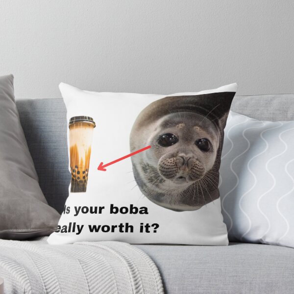 Item preview, Is Your Boba Really Worth it Seal Meme Sticker designed and sold by CosmicCritterCorp.