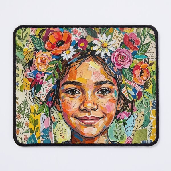 Item preview, Color Bloom Child Mixed Media Portrait designed and sold by Dream Bloom Gallery.