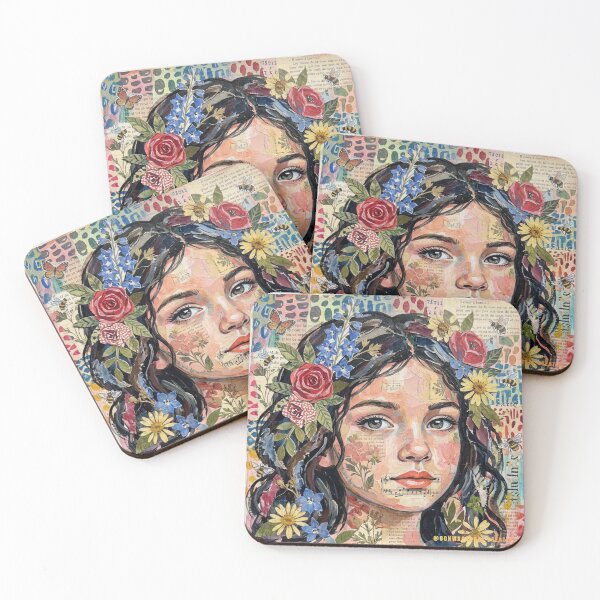 Item preview, Wild Garden Soul Mixed Media Portrait designed and sold by Oonward2021.