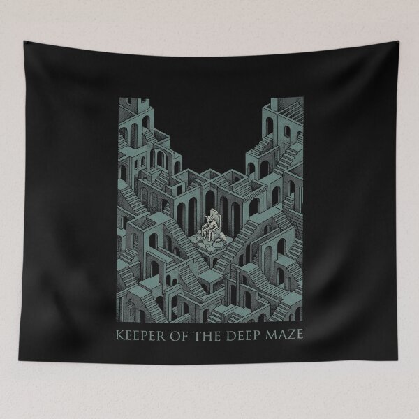 Item preview, Minotaur Labyrinth Keeper Isometric Dark Fantasy Maze designed and sold by k3rstman1.