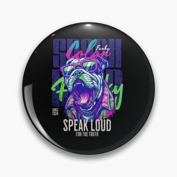 Item preview, Speak Loud For The Truth - Neon Retro Bulldog designed and sold by GenZFashion000.