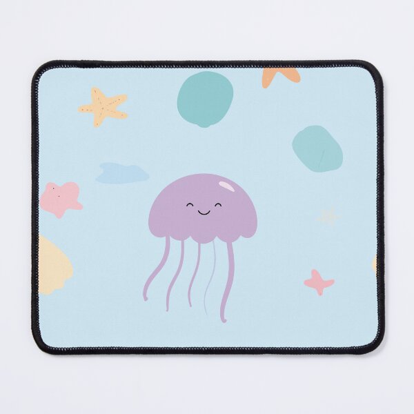 Item preview, Kawaii Purple Jellyfish Blue Seamless Pattern designed and sold by BestChoiceService.