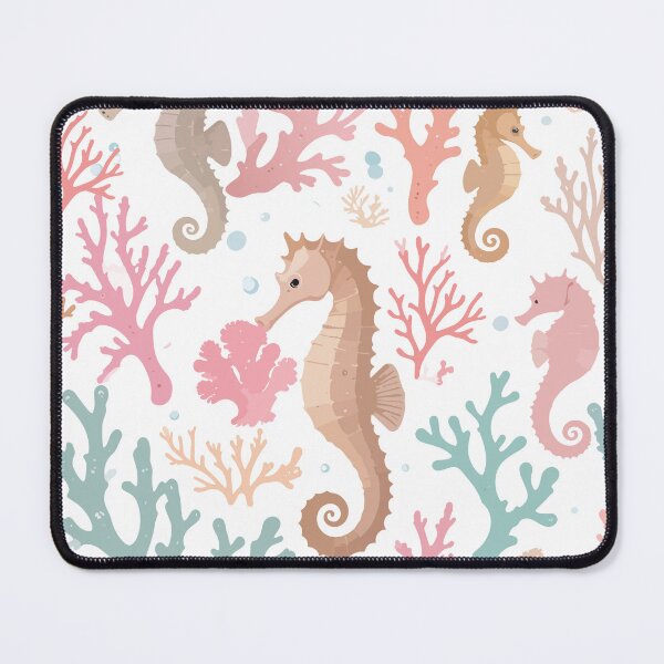 Item preview, Vintage Seahorse and Coral Seamless Pattern designed and sold by BestChoiceService.