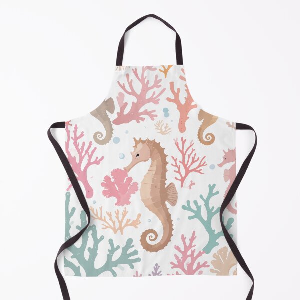 Item preview, Vintage Seahorse and Coral Seamless Pattern designed and sold by BestChoiceService.