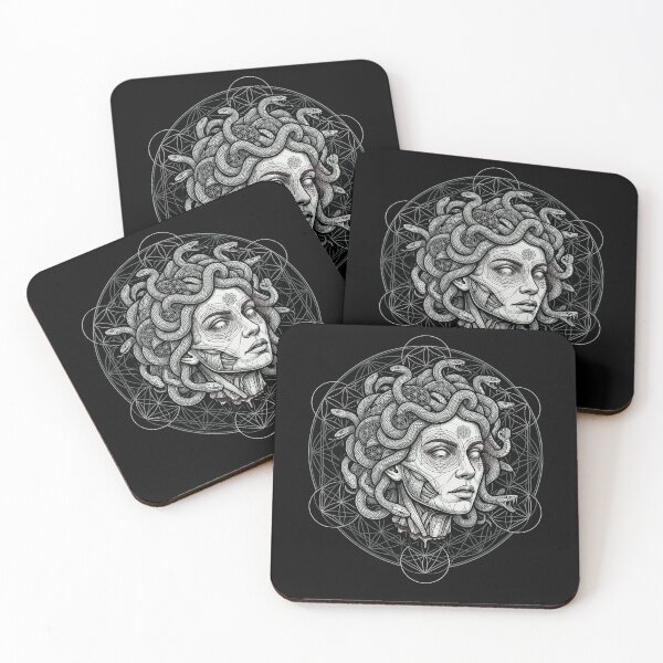 Artikelvorschau, Geometrische Medusa, Heilige Geometrie, Gorgone, Schlangenkopf entworfen und verkauft von k3rstman1.