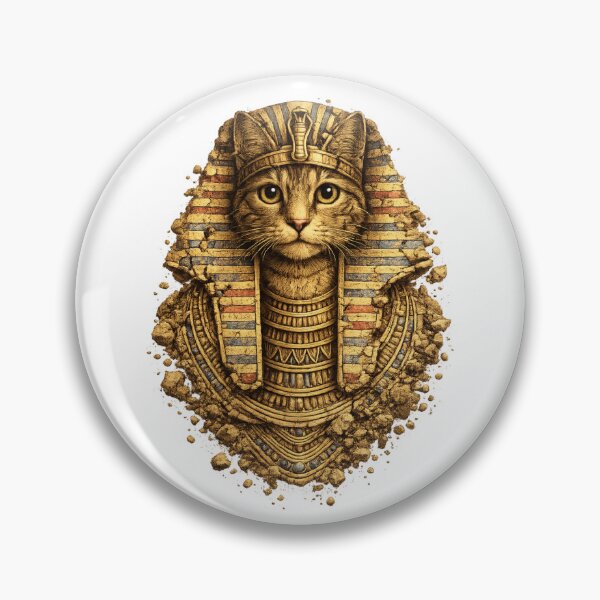 Item preview, Golden Bastet Pharaoh Cat – Cracked Ancient Egyptian Relic Art designed and sold by GulfSignature.