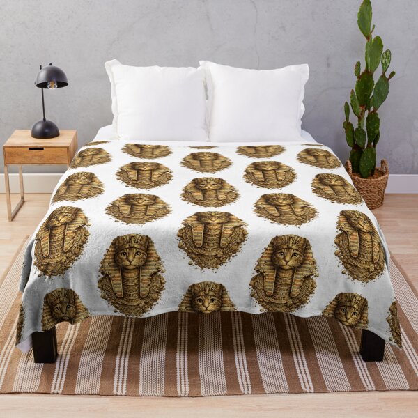 Item preview, Golden Bastet Pharaoh Cat – Cracked Ancient Egyptian Relic Art designed and sold by GulfSignature.