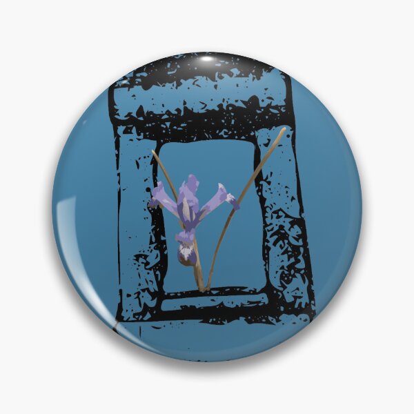 Item preview, Spring's First Flower on Vertical Links Black on Blue designed and sold by Digitalmyth's Designs.