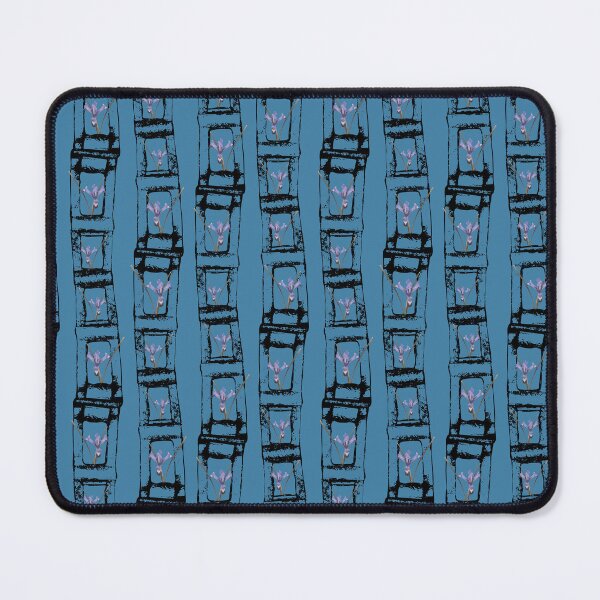 Item preview, Spring's First Flower on Vertical Links Black on Blue designed and sold by Digitalmyth's Designs.