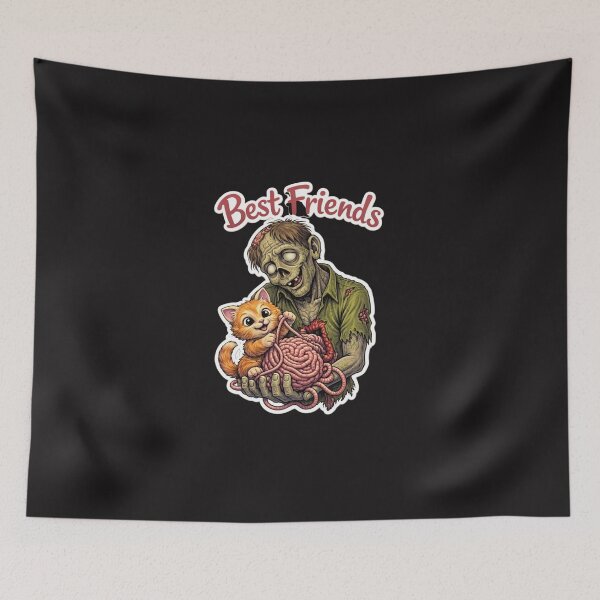 Item preview, "Cute kitten playing with a zombie" designed and sold by sypetru.
