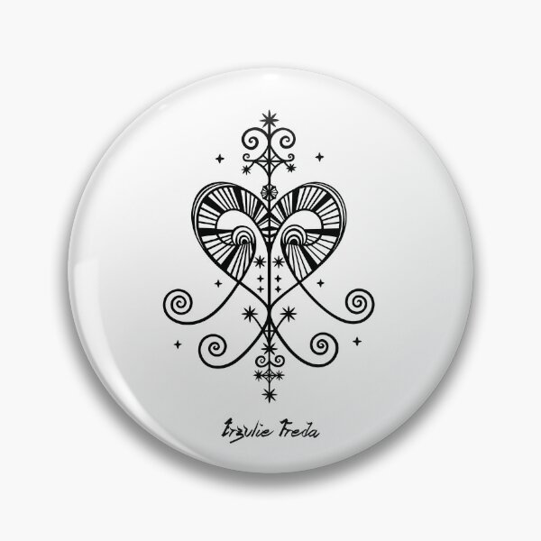 Item preview, Erzulie Freda · Haitian Vodou Veve · Spiritual Symbol · Black and White Illustration · Sacred Art - Calligraphy designed and sold by Atropa Parcae.