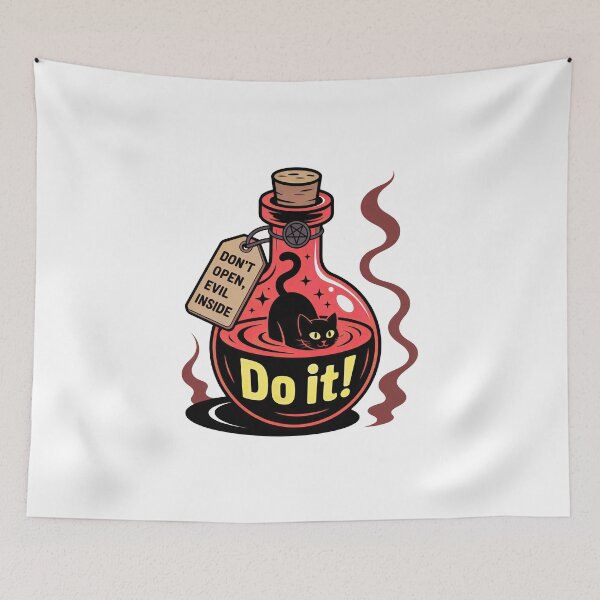 Item preview, Black Cat Potion Aesthetic – Witch Bottle Illustration, Cute Spooky Magic Design designed and sold by Timegraf.