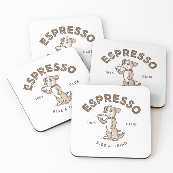 Item preview, Vintage Espresso Dog Coffee Lover Design – Rise & Grind Coffee Club Aesthetic designed and sold by trendplusco.