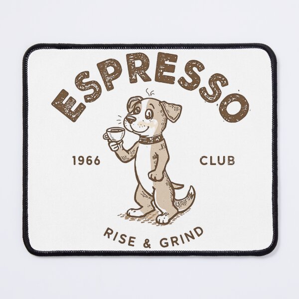 Item preview, Vintage Espresso Dog Coffee Lover Design – Rise & Grind Coffee Club Aesthetic designed and sold by trendplusco.