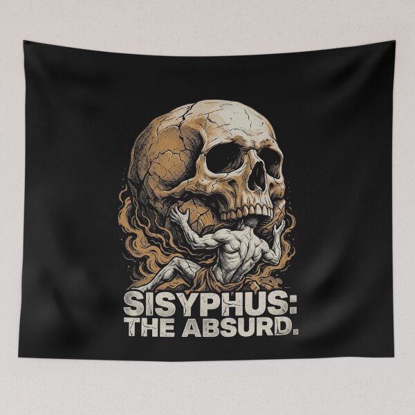 Item preview, Sisyphus The Absurd Vintage Philosophical Skull designed and sold by k3rstman1.
